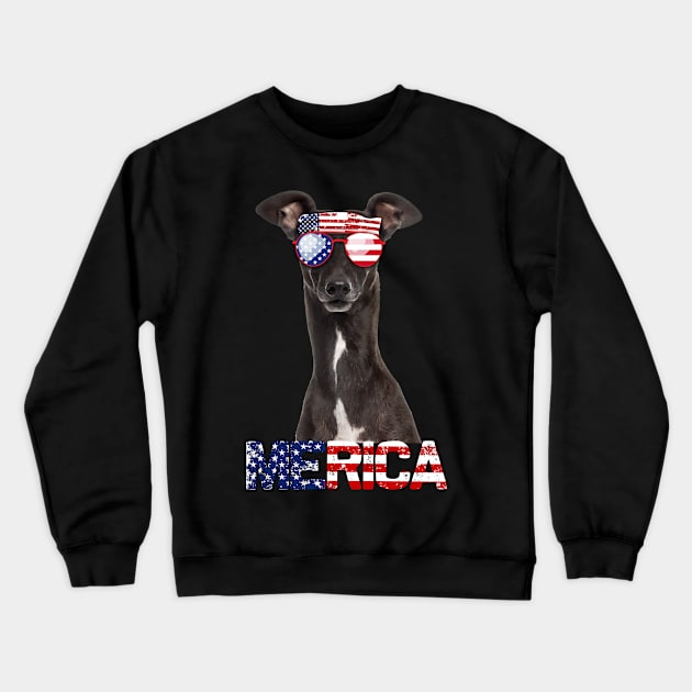 Merica Greyhound Dog American Flag 4Th Of July Crewneck Sweatshirt by jrgenbode